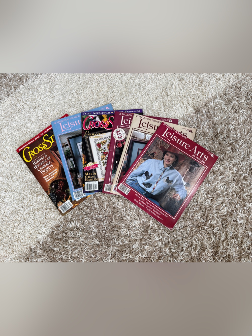 Leisure Arts & Cross Stitch Magazines lot of 5 vintage patterns craft